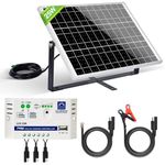 ECO-WORTHY Solar Panel Kit 25W 12V Solar Battery Charger: Waterproof 25W Solar Panel + Adjustable Mount Bracket + SAE Connection Cable +10A Charge Controller for Car RV Marine Boat Chicken Coop