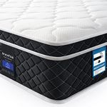 Inofia Double Mattress, COOLMAX Gel Memory Foam Pocket Spring Mattress,Medium Firm Feel,BLACK,Double