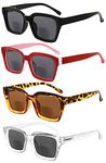 Eyekepper 4-packing Bifocal Sunglasses for Women Reading under the Sun Stylish Bifocal Readers Tinted Lens Oversize +1.5