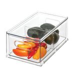 iDesign Clear Recycled Plastic Divided Drawer Fridge and Freezer Bin