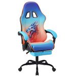 Play haha.Gaming chair Office chair Swivel chair Computer chair Work chair Desk chair Ergonomic Chair Racing chair Leather chair Video game chairs (Blue,With footrest)