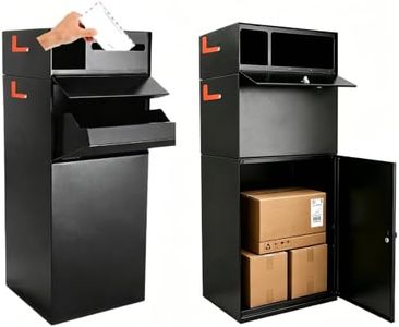 KBD Lockable Stainless Steel Package Delivery Box, 26 Gal,19×17×41",Black