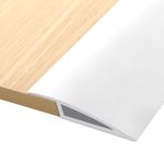Floor Transition Strip Vinyl Door Threshold Flooring Transition Strip Self Adhesive Carpet Edging Strip for Laminate Doorway Edge Threshold from 1/5" to 2/5" (White, 6.6 Ft)