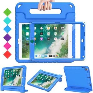 BMOUO Kids Case for iPad 9.7 Inch 2018/2017,iPad Air 2 - with Screen Protector, Shockproof Kids Case Cover Handle Stand Case for iPad 9.7 Inch 2017/2018 (iPad 5th and 6th Generation),iPad Air 2 - Blue