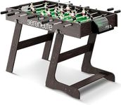 SereneLifeHome Folding Foosball Table, 4’ x 2’ Full Competition Size Foldable Space Saving Table Soccer for Home, Arcade Game Room, Family Game Night, Perfect for Kids & Adults, Black (SLFSBLFD10A)
