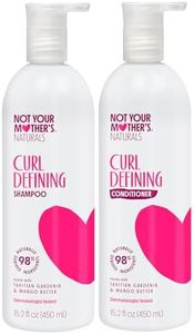 Not Your Mother's Naturals Curl Defining Shampoo and Conditioner (2 Pack) - 98% Naturally Derived Ingredients - All Hair Types - Gardenia Mango Butter