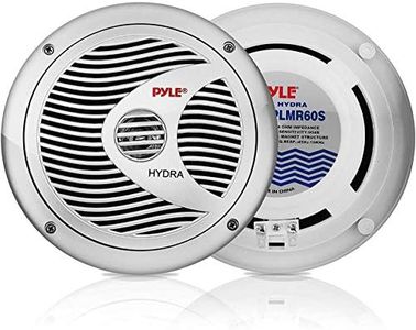 Pyle PLMR60S 150 Watts 6.5-Inch 2 Way White Marine Speakers - Silver Color - Set of 2