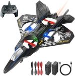 BEZGAR RC Plane, 2.4GHZ Drones for Kids | Remote Control Airplane, RC Helicopter, 360° Flip Fighter Jet Toy with Colorful Navigation LED Light