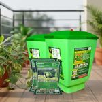 MyGreenBin Food Waste composter 120Ltr (1 Set of bin) + 20l Compost Maker - All Kinds of Kitchen Food Waste can be Turned into Plant Fertilizer Through Home decomposer- composting 3-5 kg per Day