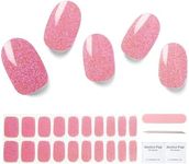 Nelikoo Semi Cured Gel Nail Strips, 20 pcs Gel Nail Stikers, Gel Nail Wraps Semi Cured, Salon-Quality, 2 Weeks Long Lasting