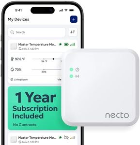 Necto RV Pet Temperature Monitor - No WiFi Required - Remote Power Outage & Temp Sensor with App Alerts. Cellular Monitoring System for Home Safety & Server Room (1 Year Subscription Included)