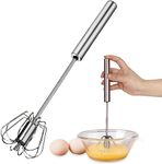 10 Inch Push Whisk, Stainless Steel Whisk, Premium Egg Whisk, Kitchen Whisk for Baking, Cooking, Whisking, Beating, Stirring