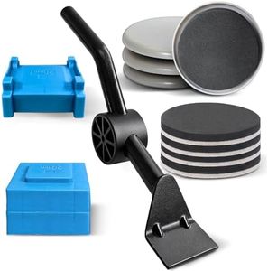 Furniture Sliders for Hardwood Floors and Carpet, 12PCS 4-in-1 Furniture Movers Kit with Pry Bar, 4 Plastic Sliders, 4 Felt Sliders, 3 Riser Pads, Appliance Slider for Heavy Furniture
