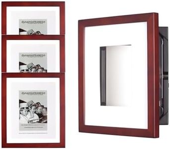 Dynamic Frames Dynamic Duo EZ Change Frame, Set of 4- Stores up to 50, for 8x10 or 5x7 items, Front Opening, Vertical/Horizontal Display, Outer Dims each frame 12.75 x 10.75 x 1.38 inches, Cherry
