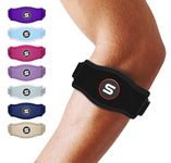 Sleeve Stars Tennis Elbow Brace for Men & Women, Elbow Brace for Tendonitis & Tennis Elbow Relief, Elbow Support, Counterforce Arm Band for Golf & Sports w/ 3 Straps Length, Fits 9"-23" (Single/Black)