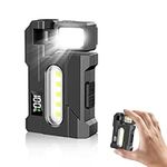 LETOUR G5 Rechargeable Torch 500 Lumens EDC Flashlight Super Bright Mini Small Torches with COB Light, Work Light with Magnetic Base and Buckle Clip for Outdoors Camping, Hiking, Emergency, Workshop