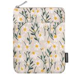 Dadanism Embroidered Daisy Padded Protective Sleeve 6-7" for 6" Kindle 2022/10th Gen 2019/8th Gen 2016, 6.8" Kindle Paperwhite 11th/10th Gen 2021/2018, 6" Kobo Tolino eReader,White Daisy