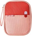 Tanoy First Aid Kit Bag Empty Travel Medication Pouch Mini Zippered Oxford Medical Survival Carrier Handy Medicine Pills Drugs Package Organizer with 3 Pocket+1 Main Holder-5.5x4.3x0.8Inch(Pink-S)