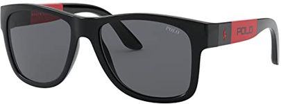 Polo Ralph Lauren Men's PH4162 Sunglasses, Shiny Black/Grey, 54 mm