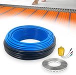 Electric Heated Floor Cable Underfloor Heating System Kit with Cable Guide，Alarm Monitor for Indoor Installation 120 V, 40 Sqft