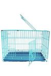 CENTRAL FISH AQUARIUM 42" Big Double Door Folding Metal Cage With Removable Tray And Paw Protector For Dogs,Cats And Rabbits 106 X 76.5 X 83.5 Cm (Blue)