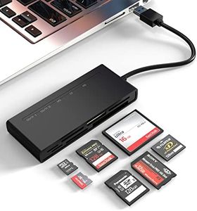 USB3.0 Multi SD Card Reader, SD/TF/Micro SD/CF/MS/XD 7-in-1 5Gbps High Speed Memory Card Reader for SDXC SDHC TF Micro SD CF MS MMC Card, Sony Memory Stick Pro Duo Adapter Read 5 Cards Simultaneously