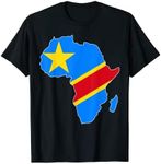 Love Democratic Republic of Congo RDC DRC Flag Africa Map T-Shirt