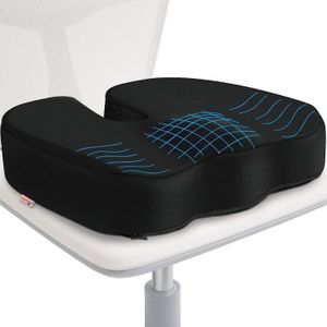 Grin Health High Density Coccyx Seat Cushion for Tailbone, Sciatica, Hip Lower Back Pain Relief, Orthopedic Tailbone Pain Relief Cushion for Office Chair, Car Seat, L Upto 100 Kg