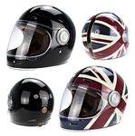 F659 Premium Retro Full Face Helmet (Black,2XL)