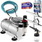 PointZero Airbrush Dual Action Airbrush Kit with 3 Airbrushes