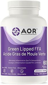 AOR - Green Lipped FFA 50mg, 60 Softgels - Green Lipped Mussel for Inflammation Relief, Joint Support and Osteoarthritis Pain Relief - Omega 3 Fatty Acid Supplement - Anti Inflammation Supplement