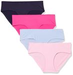 Amazon Essentials Women's Seamless Bonded Stretch Hipster Knickers, Pack of 4, Blue/Pink, 14