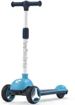 Mountalk Toddler Foldable Scooter for Kids Ages 3-5/6-12 Years, 3 Wheels Scooter for Boys and Girls with Adjustable Heights and LED Wheels(Blue Galaxy)