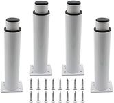 TTZEZE 4 Pack Adjustable Furniture Legs, Stainless Steel Support Feet Heavy Duty Replacement Legs for Sofa TV Cabinet Couch Coffee Table Desk Sideboards Cupboard Dresser Bed (White)