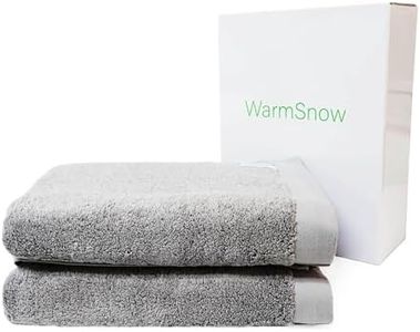 WarmSnow Large Bath Towel Sheets 31 x 62 inches, Luxury Bath Sheet Set of 2, 100% Cotton Soft, Highly Absorbent Towels for Bathroom (Light Grey)