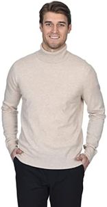 State Fusio Turtleneck Merino Wool Sweater - Long Sleeve Pullover for Men Made with Merino Wool Sourced from Inner Mongolia Goats - Soft, Lightweight & Versatile (Pale Vicuna, Medium)