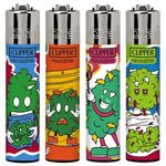 4 X CLIPPER LIGHTERS (MUSH & GO)