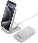 VNBBT 2 in 1 Wireless Charger 20W Fast Wireless Charging Stand Dock Foldable for iPhone 15 Pro Max/15 Pro/15 Plus/15/14/13/12/11/X,AirPods 2/3/Pro,Samsung Galaxy S23/S22/S21/Note,Galaxy Buds, White