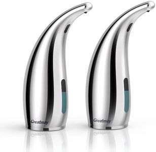 Greatmay Adjustable Automatic Soap Dispenser Touchless, 4 Adjustable Levels Touchless Sensor Liquid Soap Pump Dispenser，300ml Rechargeable Magnetic Charging Hand Soap Dispenser for Kitchen，Bathroom