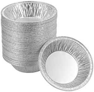 Waytiffer 50 Pack - Pie Pans 5 inch,Mini Pie Tins Heavy-Duty Disposable Aluminum Foil Tart/Pie Pans for Baking Personal Mini Pies, Easily Stack & Store, Freeze & Reheat