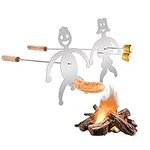 MIBICIRI Hot Dog and Marshmallow Roasting Sticks Set with Stainless Steel Stick for Campfire, Bonfire and Grill Fire Pit, Funny Man and Woman Roasting Sticks Forks (1)