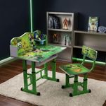 MY LITTLE TOWN Kids Study Table and Chair Set | 4-15 Years | Adjustable Height| Strong and Ergonomic | Multifunctional Writing Desk for Kids (Green)