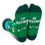 Funny Golf Socks for Men Dad Women Teen Boys-I’d Rather Be Golfing Novelty Funky Fun Crazy Silly Socks Gifts-Golf Lovers Valentines Fathers Day Birthday Husband Gifts Christmas Stocking Stuffers