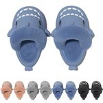 Sharklas Polares, Sharklas De Invierno, Winter Summer Both Removable Wearable Fuzzy Shark Slippers Cartoon Slides (Blue, Adult, Women, 4.5, Numeric Range, US Footwear Size System, 6, Medium)