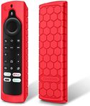 Fintie Silicone Case for Fire TV Stick 4K Max (2nd Gen)/Toshiba/Insignia/Pioneer/Fire TV 2-Series/4-Series/Omni Series TV Remote - Anti Slip Shockproof Cover for Alexa Voice Remote Enhanced, Red