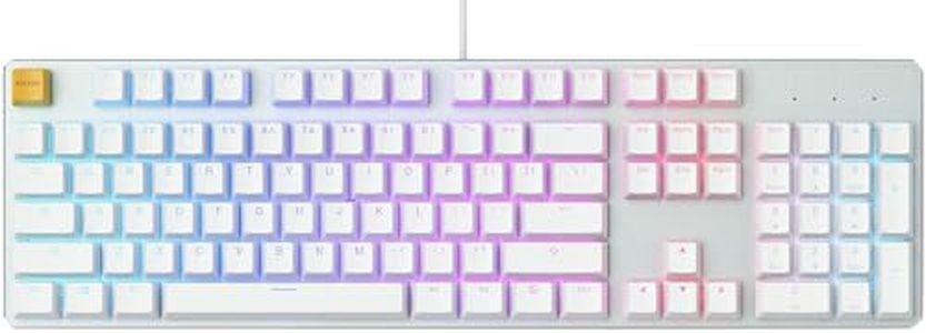 Glorious Gaming GMMK Full Size (100%) - Clavier de Jeu mécanique, switches Gateron Brown (tactiles), Capuchons doubleshot, Hot-swappable et Personnalisable, Disposition QWERTY américaine - Blanc
