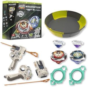 INFINITY NADO S7 Battle Arena Set with 2 Modular Launchers, Metal Defense/Endurance Type Battle Top Toy, Right/Left-Spinning Top Game Toys for Boys Girls 5+