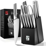 HAOCHUYI Premium Quality 14-Piece Knife Set with Block, Professional Chef Knife Set - Ultra-Sharp Kitchen Knives with Ergonomic Wood Handle, Ideal for Home, Outdoor, Camping, BBQ, and Gifts for Men