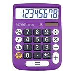 Desktop Calculator 12 Digit with Large LCD Display and Sensitive Button, Solar and Battery Dual Power, Standard Function for Office, Home, School, CD-8185 (Violet)