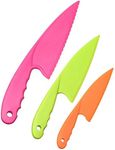 pengxiaomei 3Pcs Plastic Kitchen Knife Set, Nylon Kitchen Knives for Kids, Safe Colorful Plastic Cooking Knives for Children, for Lettuce Salads or Cakes